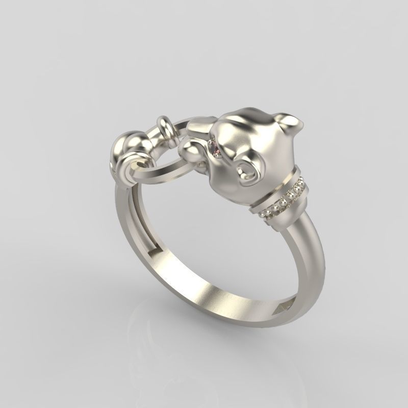 Women Panther Ring 3dm stl 3D print model 3D print model_4