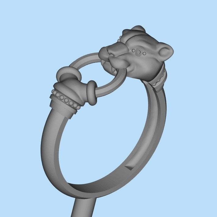 Women Panther Ring 3dm stl 3D print model 3D print model_35
