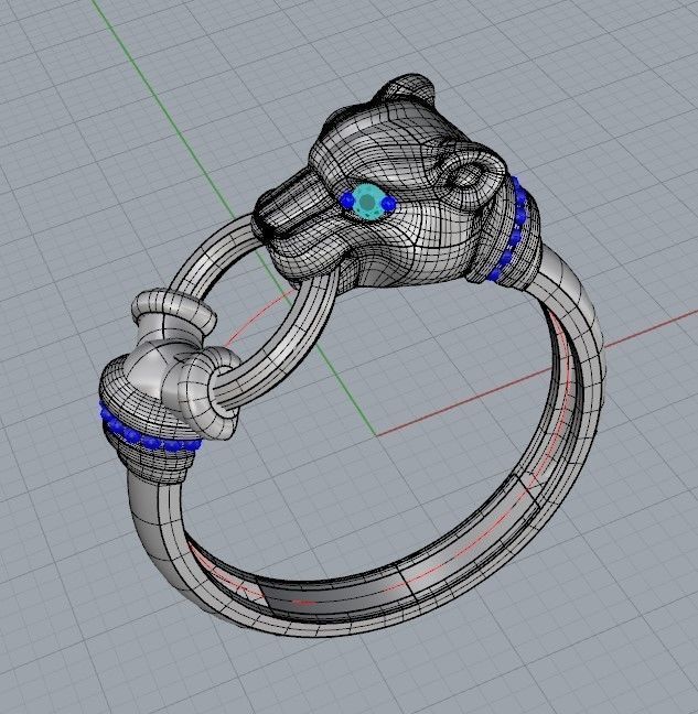Women Panther Ring 3dm stl 3D print model 3D print model_29