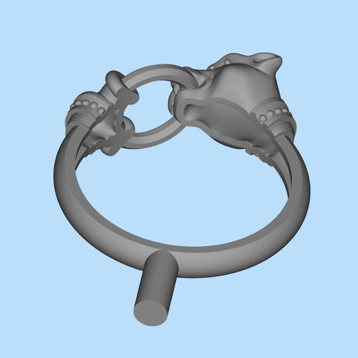 Women Panther Ring 3dm stl 3D print model 3D print model_38