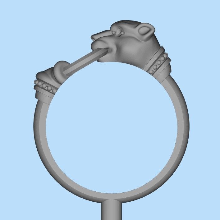 Women Panther Ring 3dm stl 3D print model 3D print model_36