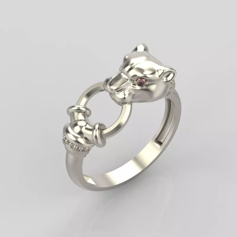 Women Panther Ring 3dm stl 3D print model 3D print model_0