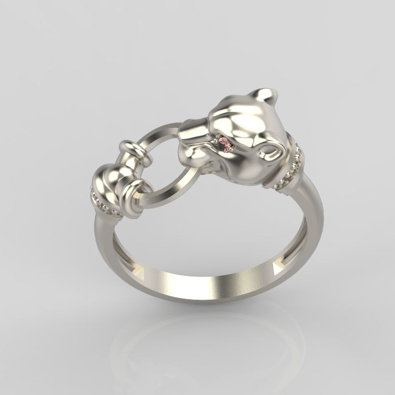 Women Panther Ring 3dm stl 3D print model 3D print model_3
