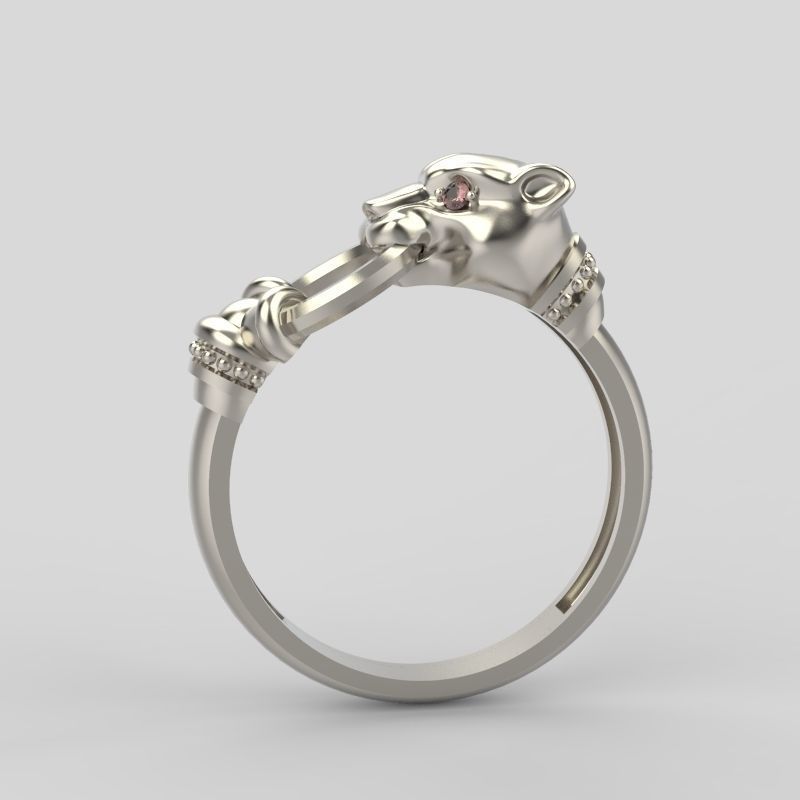Women Panther Ring 3dm stl 3D print model 3D print model_13