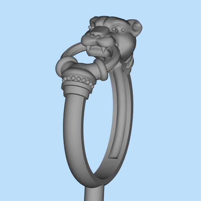 Women Panther Ring 3dm stl 3D print model 3D print model_37