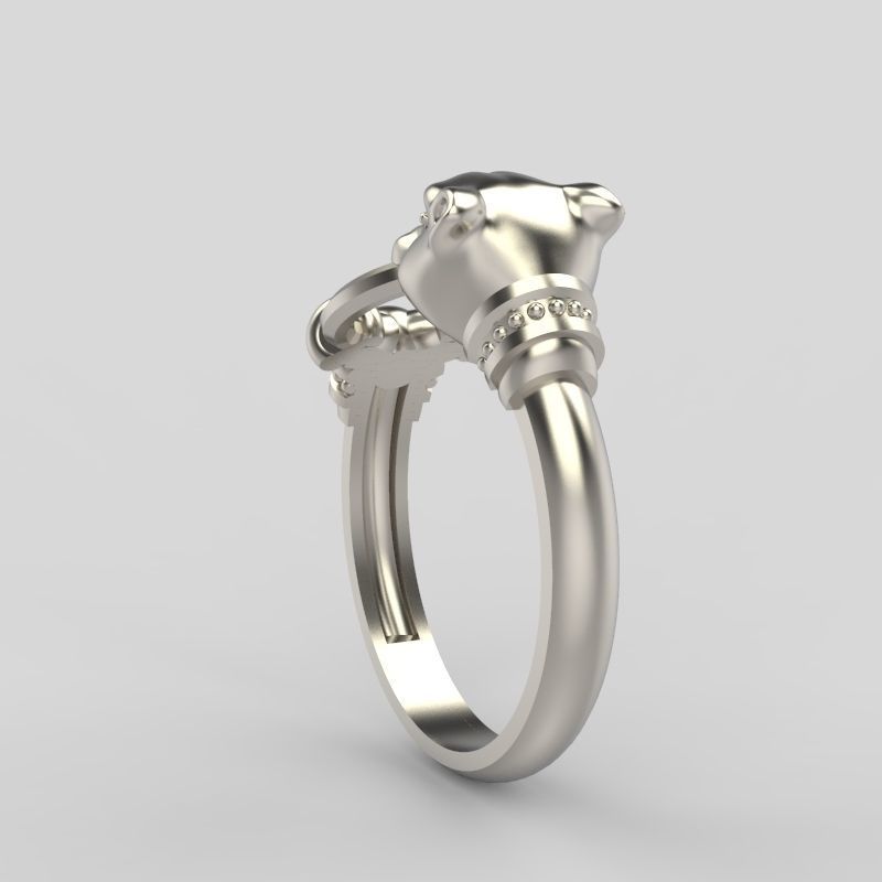 Women Panther Ring 3dm stl 3D print model 3D print model_15