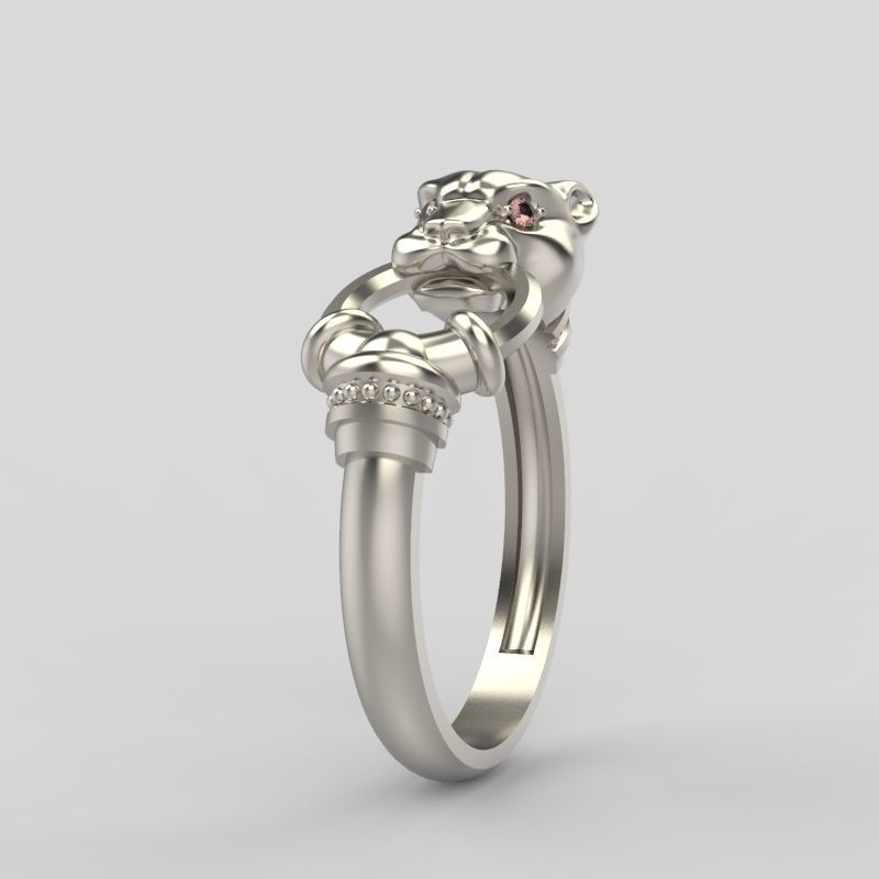 Women Panther Ring 3dm stl 3D print model 3D print model_12