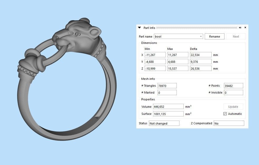 Women Panther Ring 3dm stl 3D print model 3D print model_31