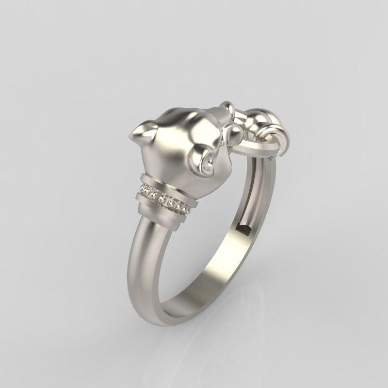 Women Panther Ring 3dm stl 3D print model 3D print model_6