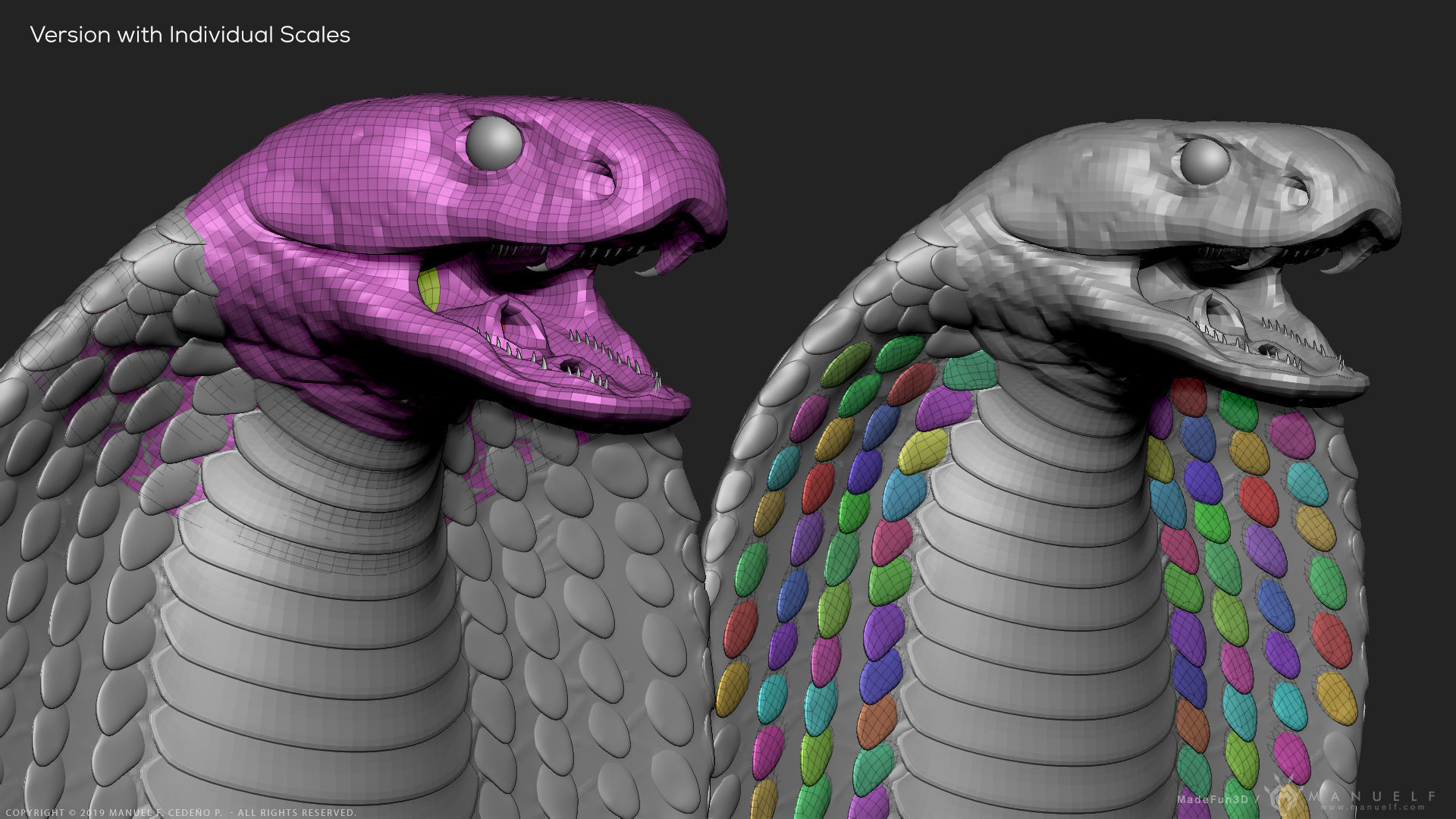 King Cobra Snake - Highpoly Sculpture 3D model_20