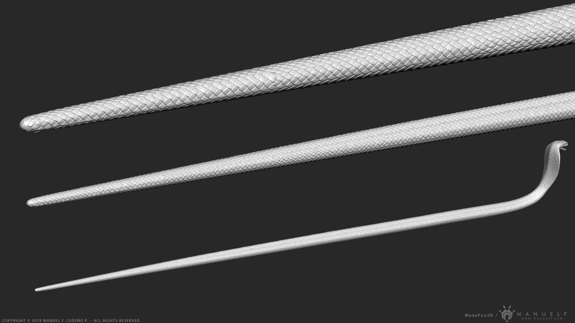 King Cobra Snake - Highpoly Sculpture 3D model_17