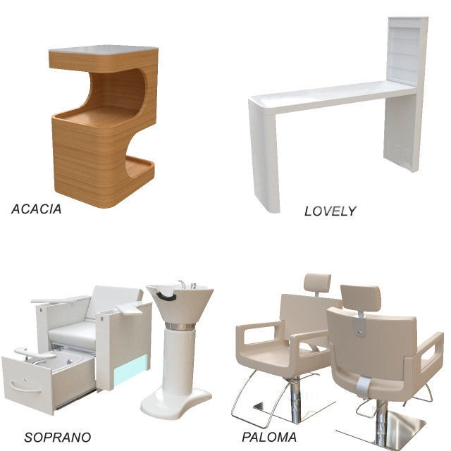 Spa set kitchen with shelves and sink 3D model_3