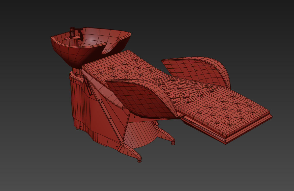 Spa set kitchen with shelves and sink 3D model_9