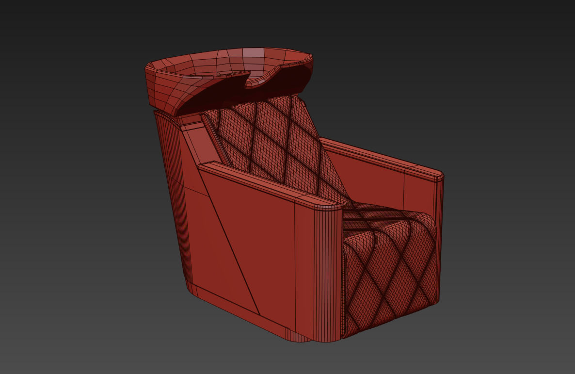 Spa set kitchen with shelves and sink 3D model_8