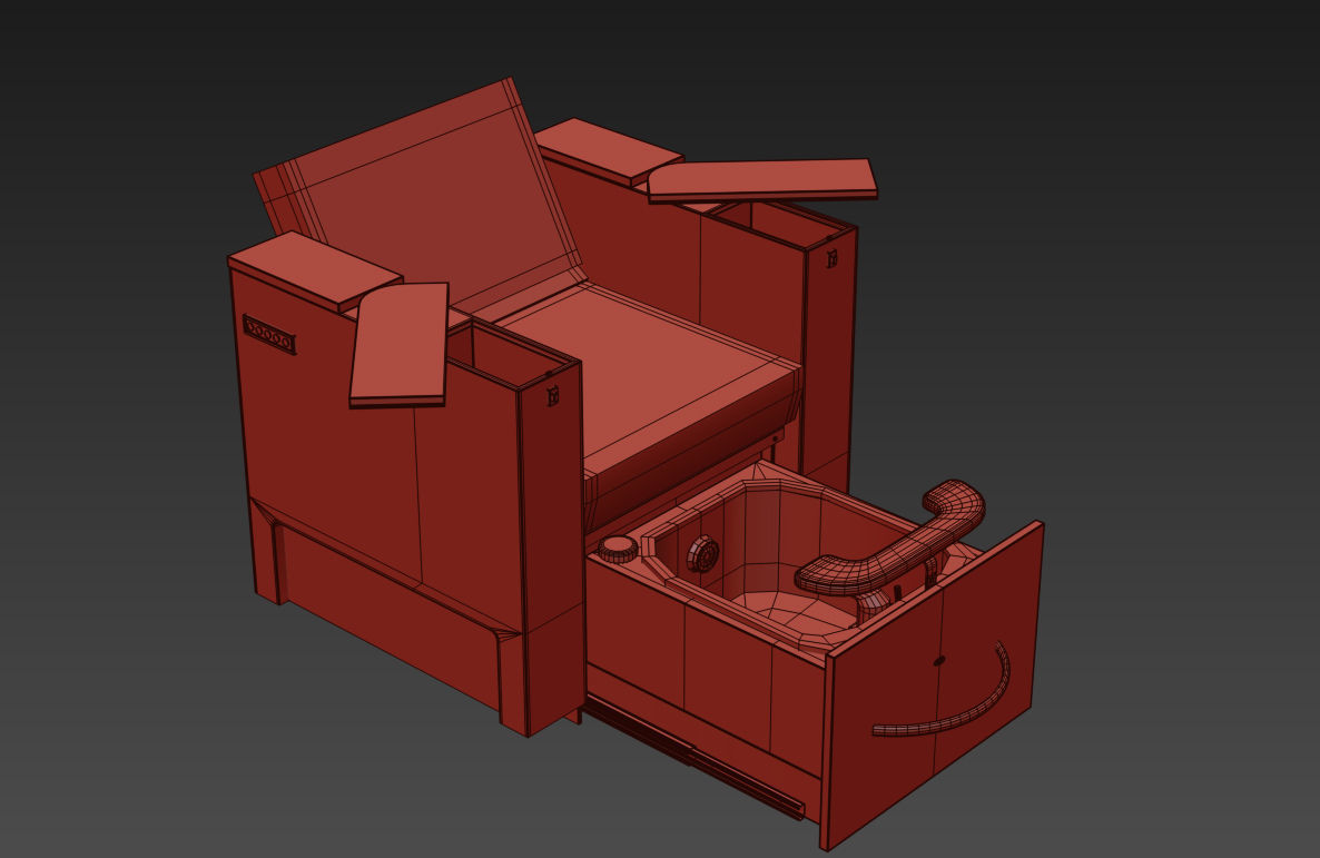 Spa set kitchen with shelves and sink 3D model_13