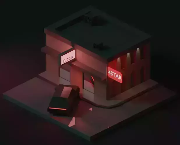 Lowpoly Isometric Hotel