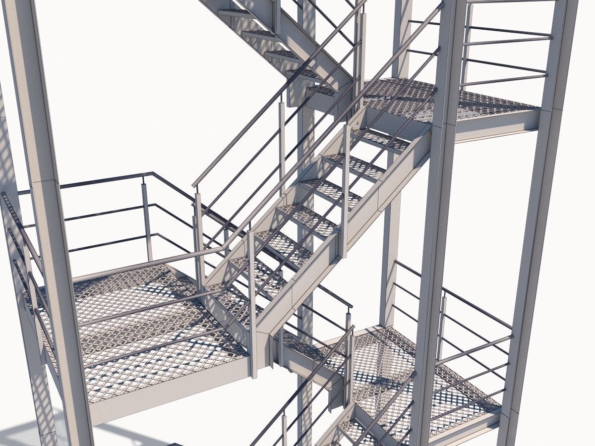 Industrial Stairs 3D model_5