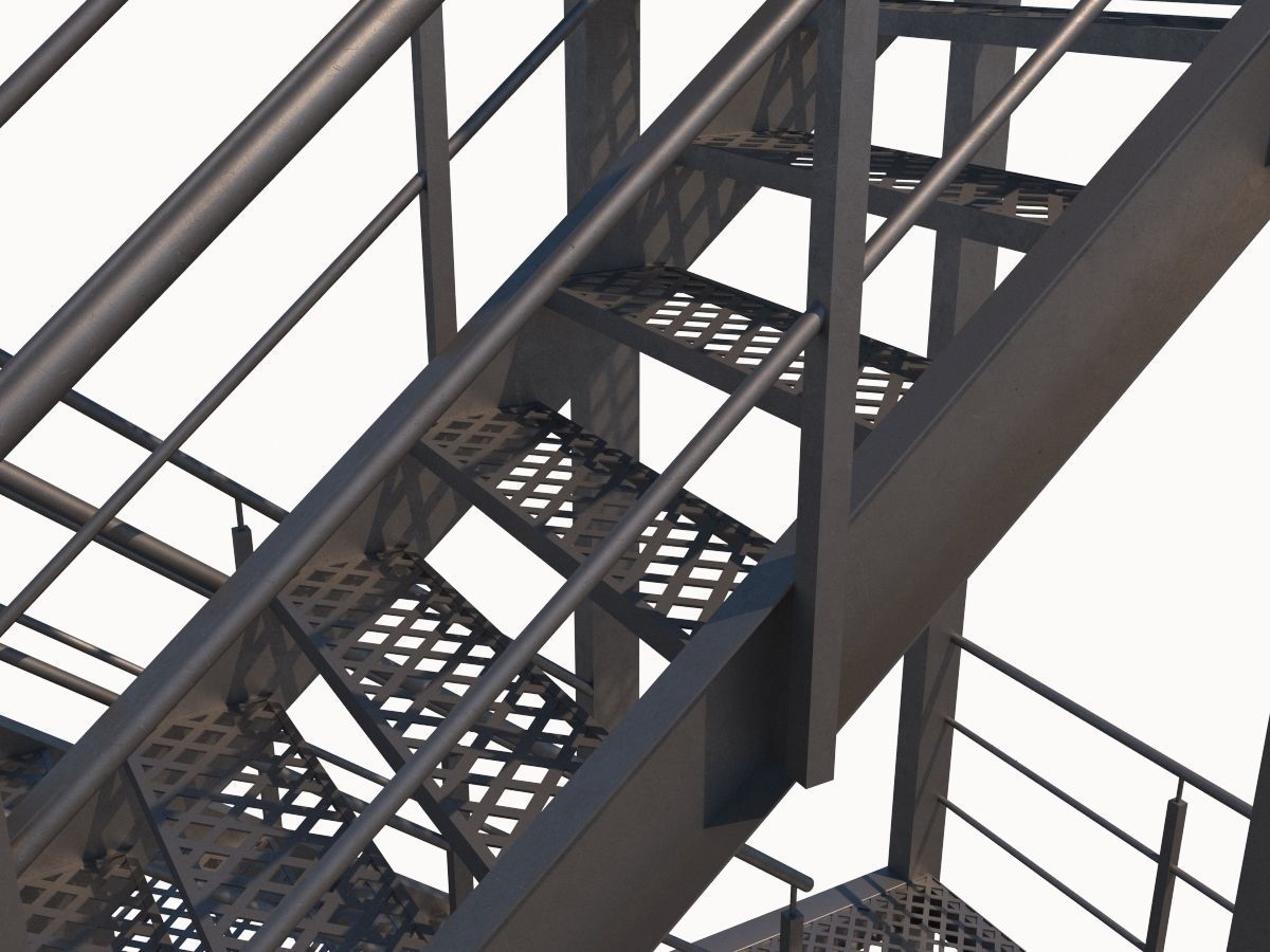 Industrial Stairs 3D model_8