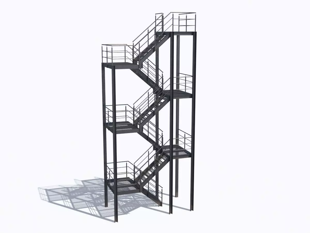 Industrial Stairs 3D model_0