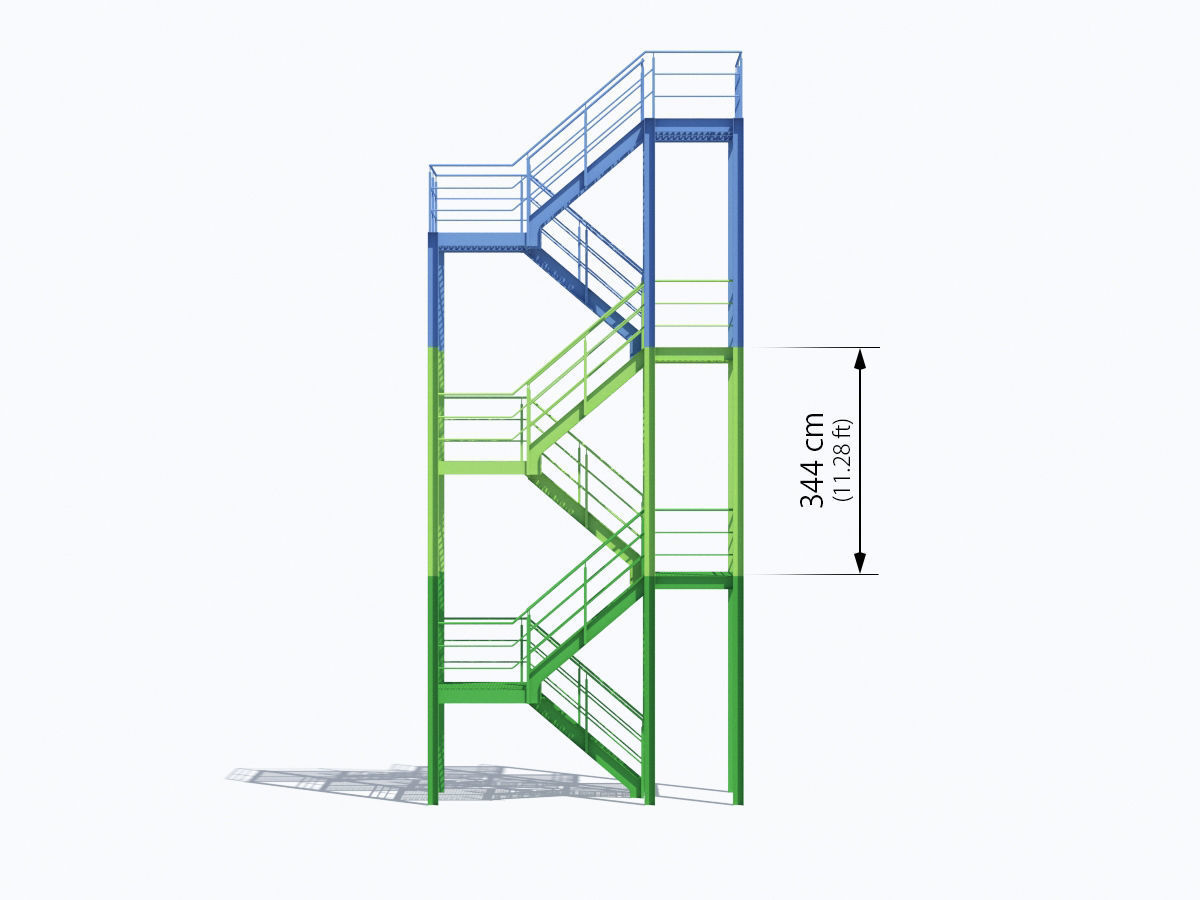 Industrial Stairs 3D model_3