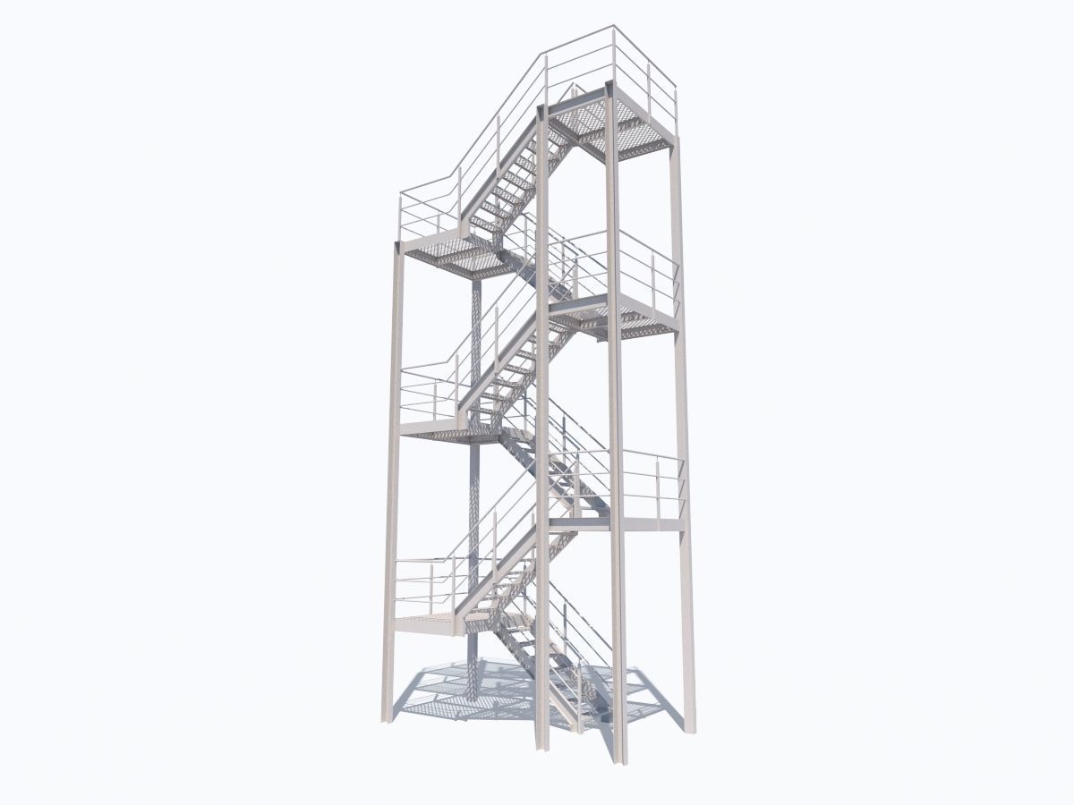 Industrial Stairs 3D model_4