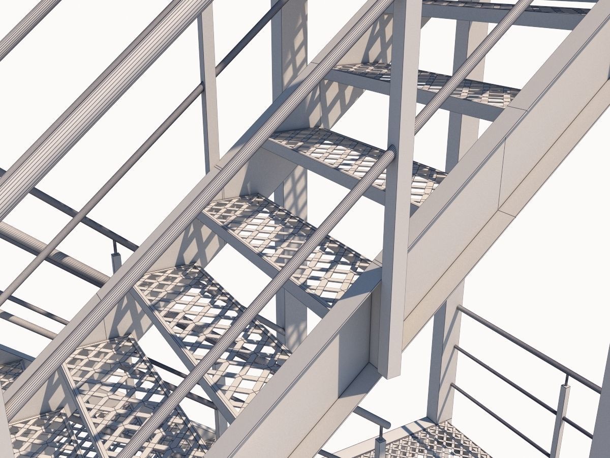 Industrial Stairs 3D model_7