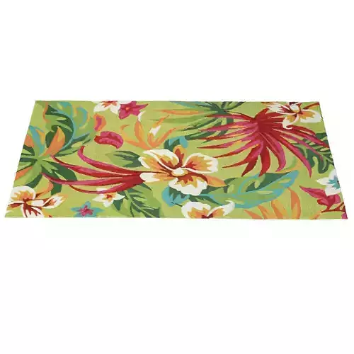 Amberjack Painted Hand Woven Fern Red Indoor Outdoor Area Rug