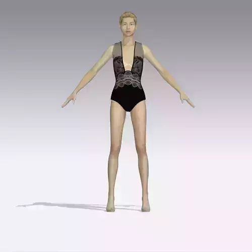 BLACK LACED SWIMING SUIT