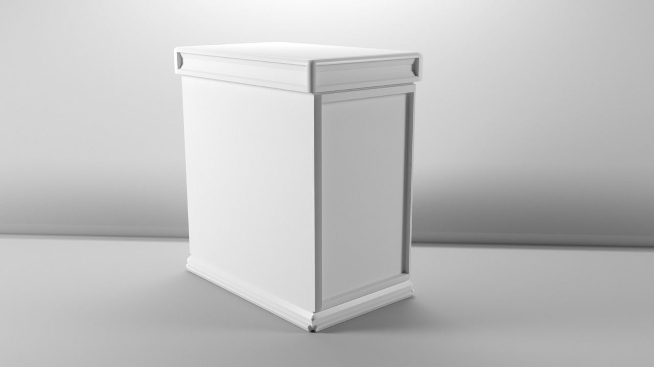 Nightstand chest of drawers Low-poly 3D model_3