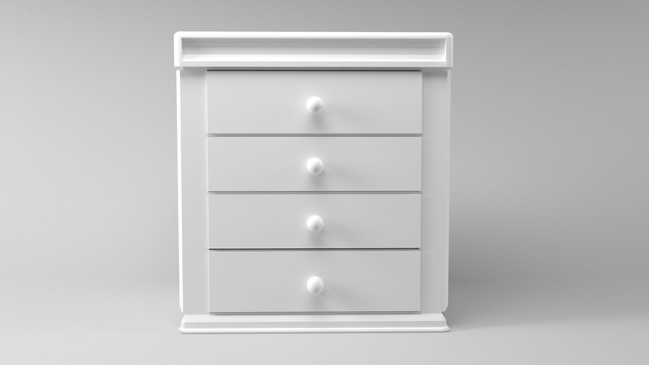 Nightstand chest of drawers Low-poly 3D model_2