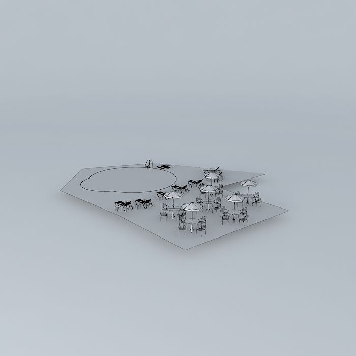Public pool Free 3D model_4