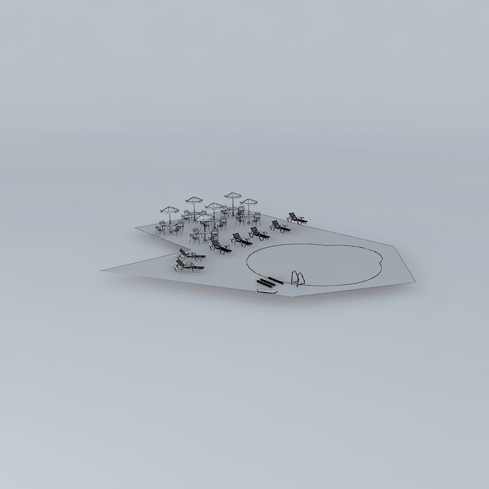 Public pool Free 3D model_3