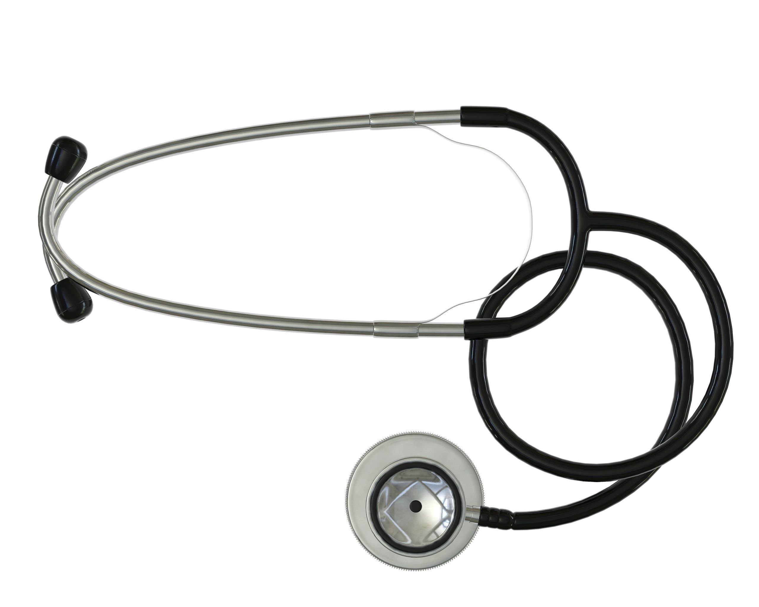 Phonendoscope stethoscope lies on a ground 3D model_3