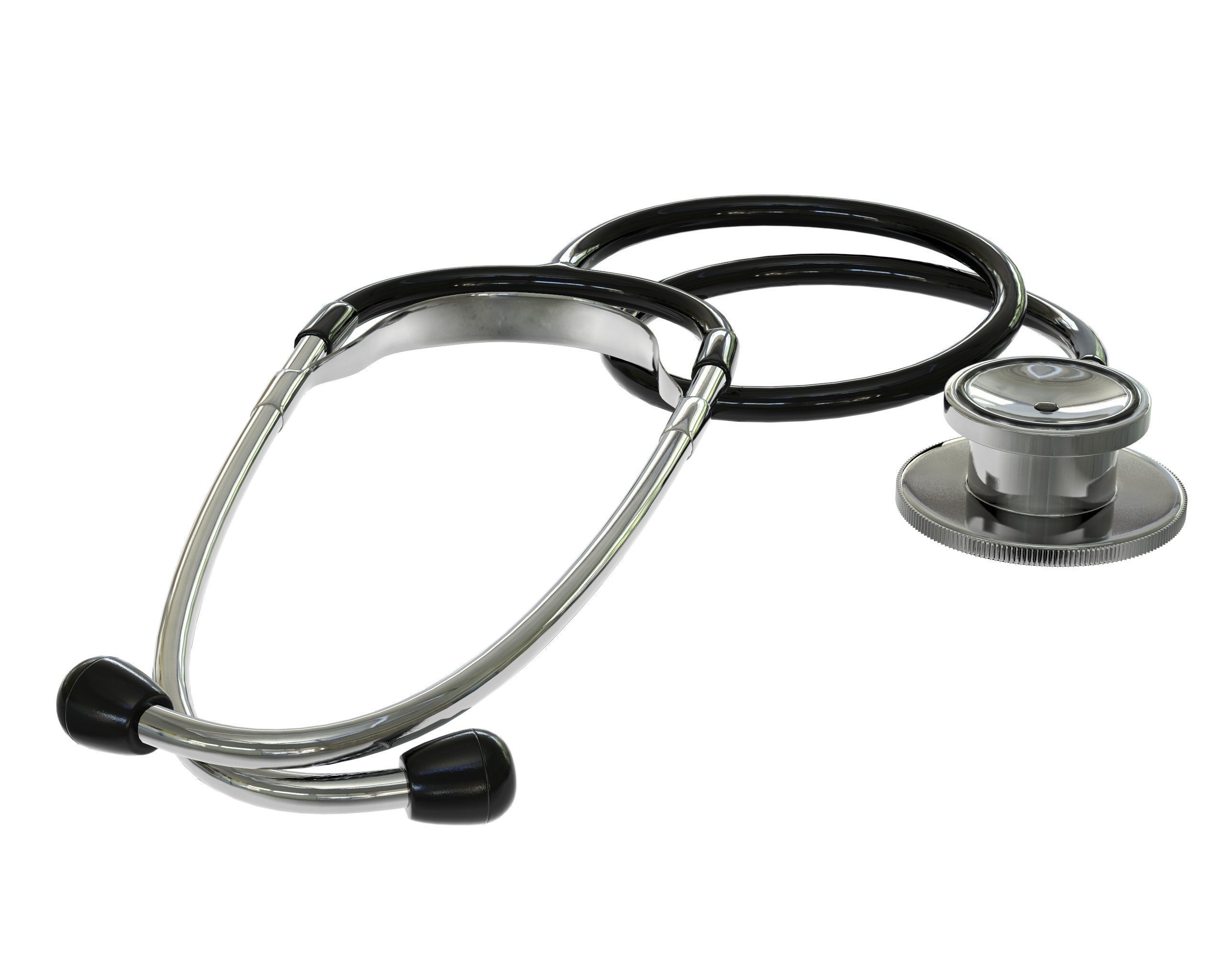 Phonendoscope stethoscope lies on a ground 3D model_4