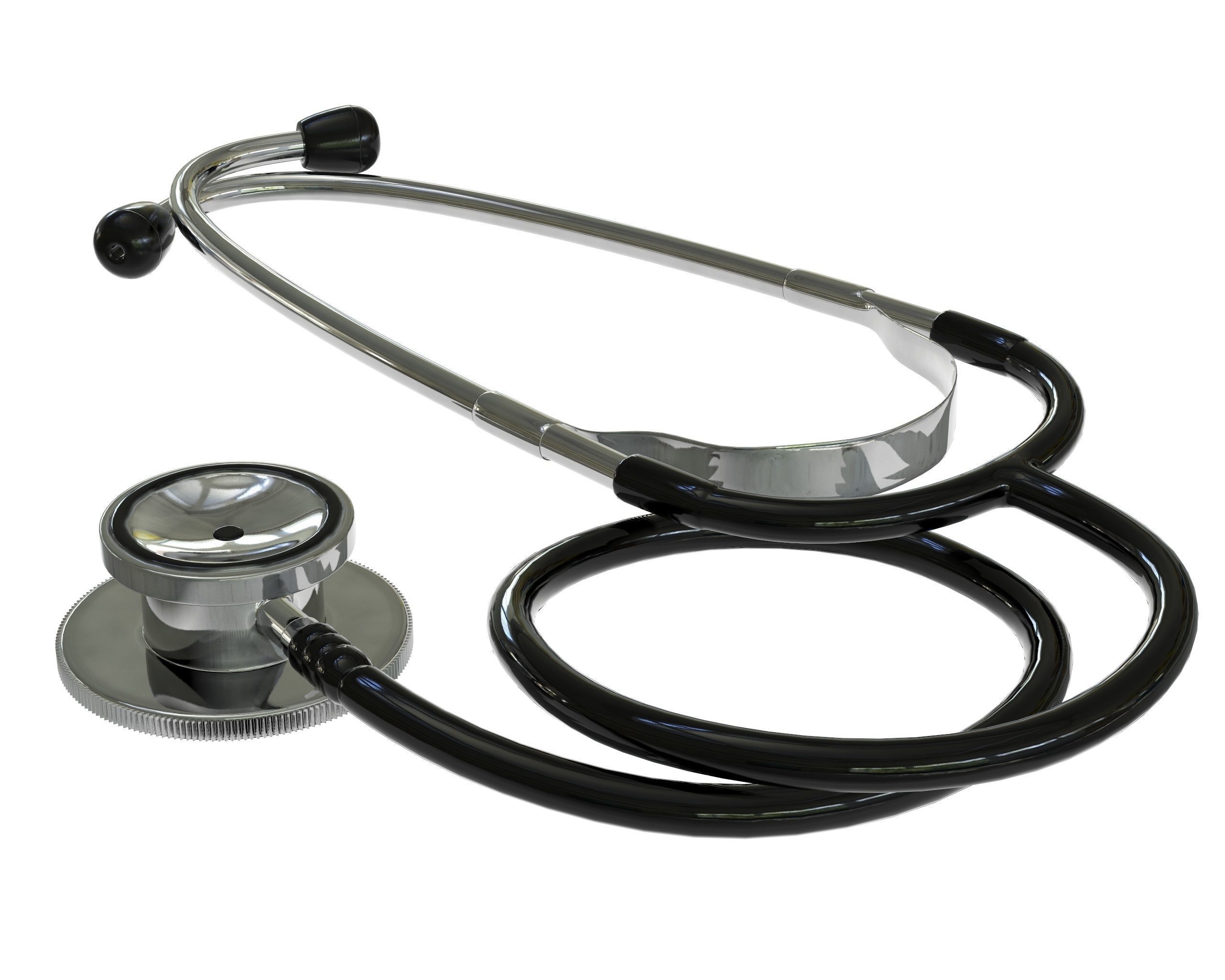 Phonendoscope stethoscope lies on a ground 3D model_5