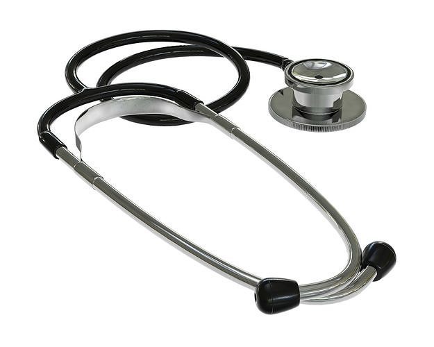 Phonendoscope stethoscope lies on a ground 3D model