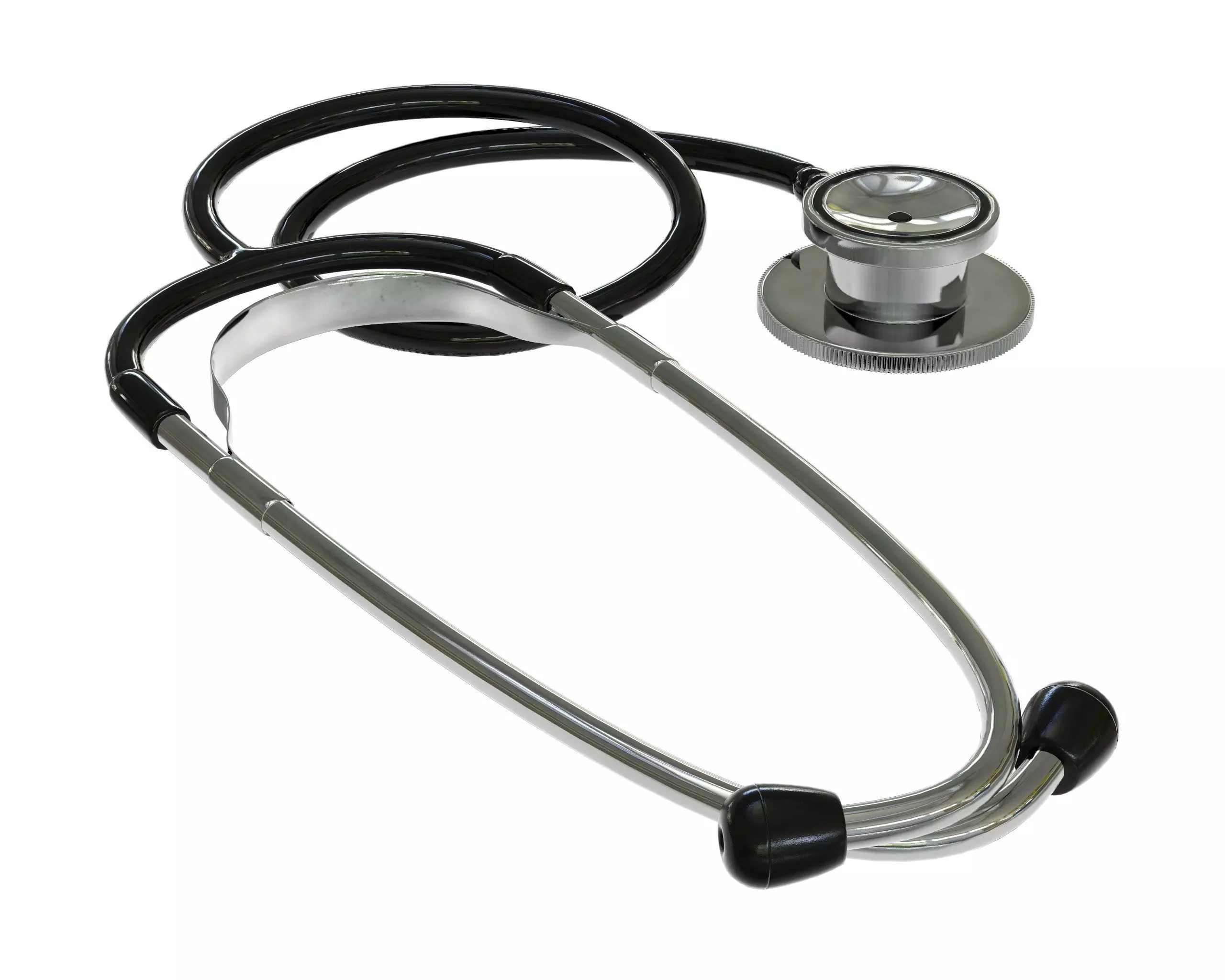 Phonendoscope stethoscope lies on a ground 3D model_0