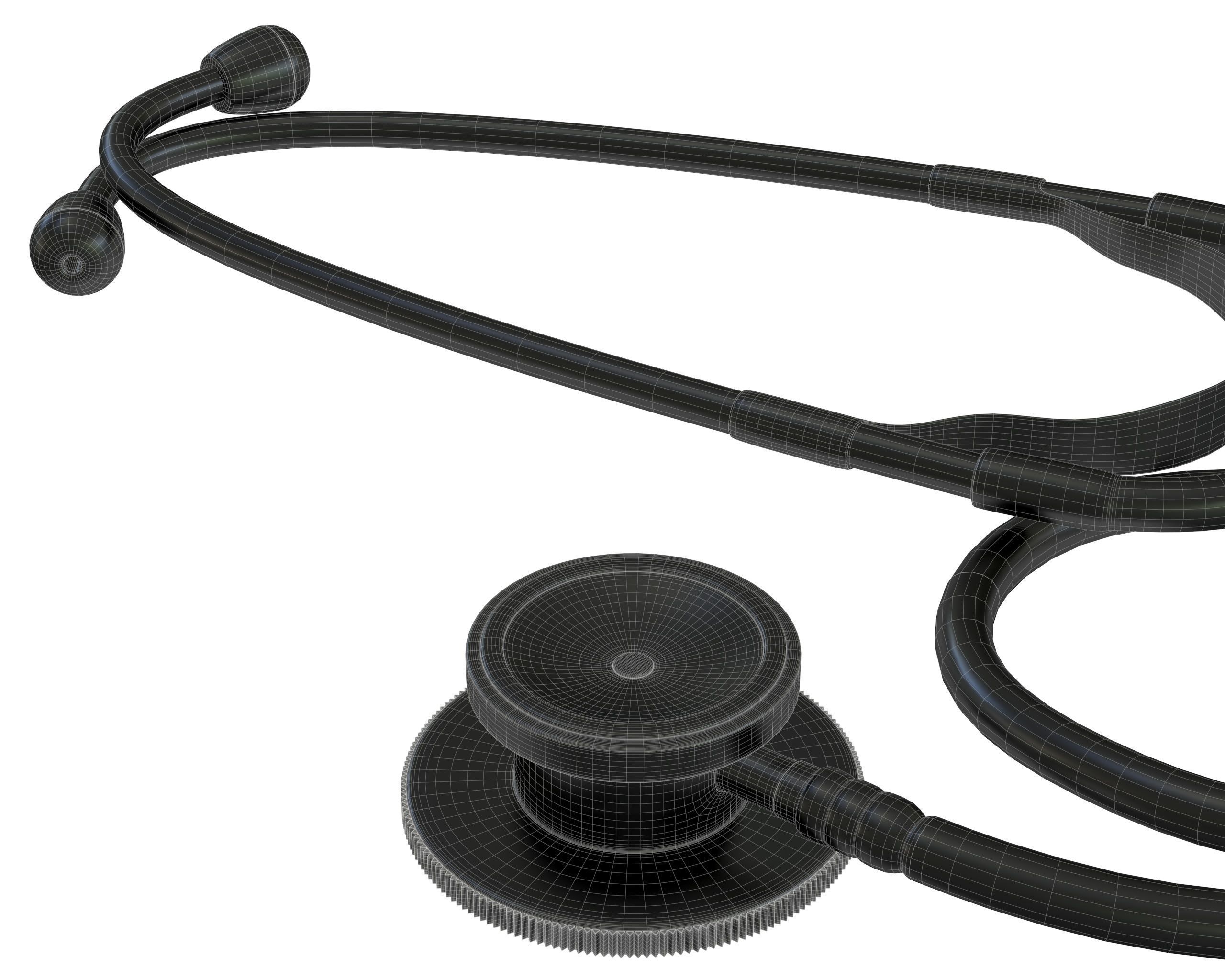 Phonendoscope stethoscope lies on a ground 3D model_7