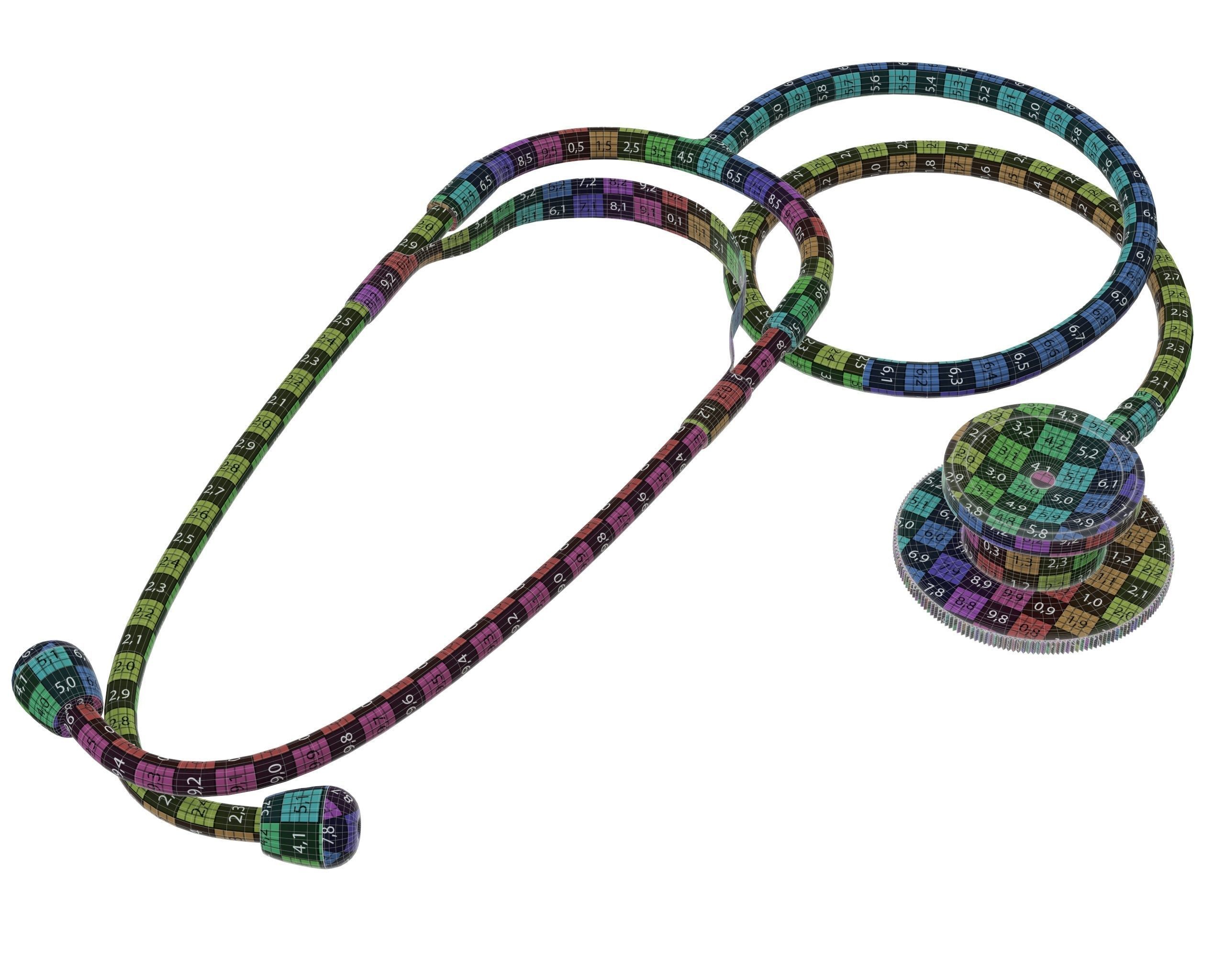 Phonendoscope stethoscope lies on a ground 3D model_8