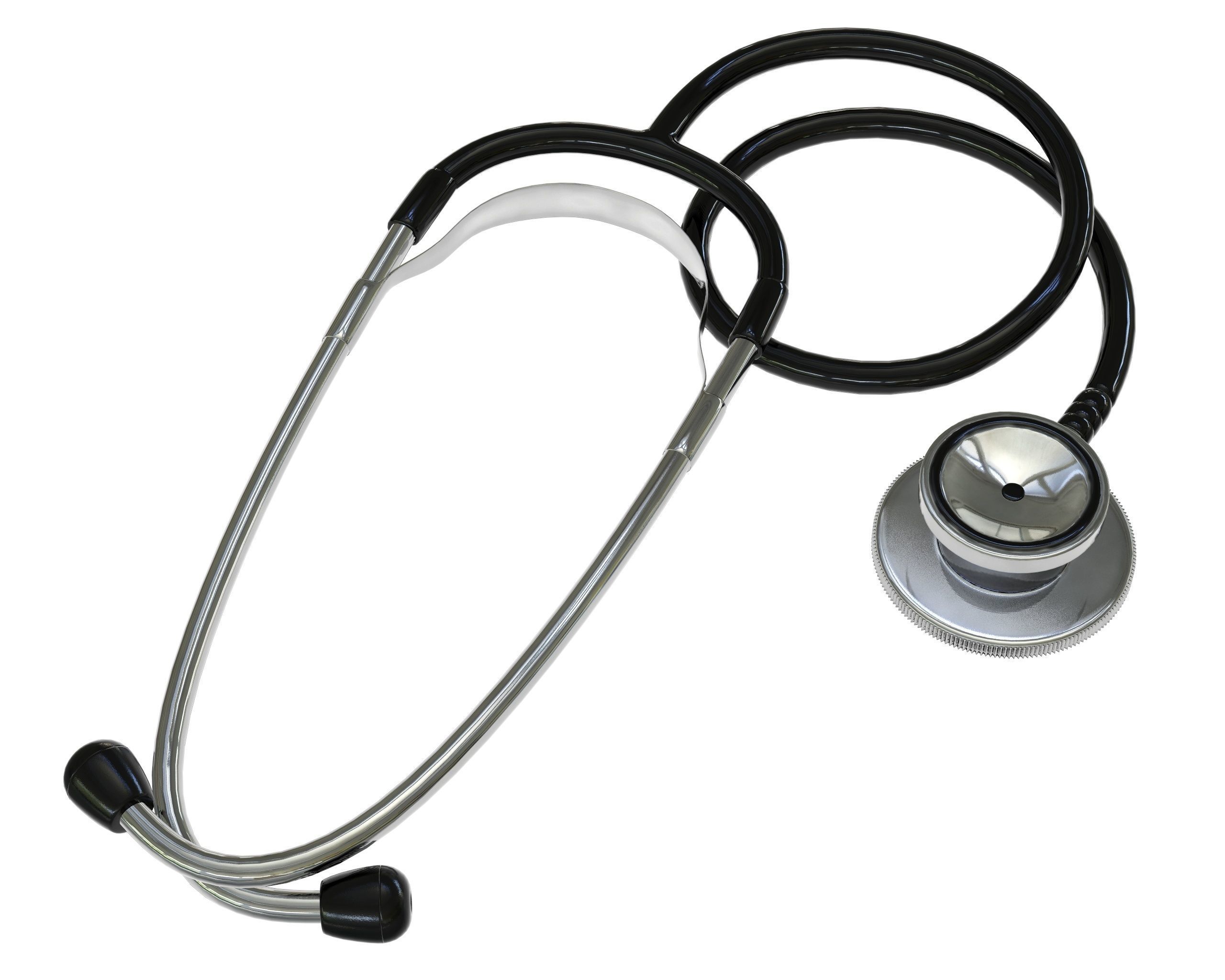 Phonendoscope stethoscope lies on a ground 3D model_2