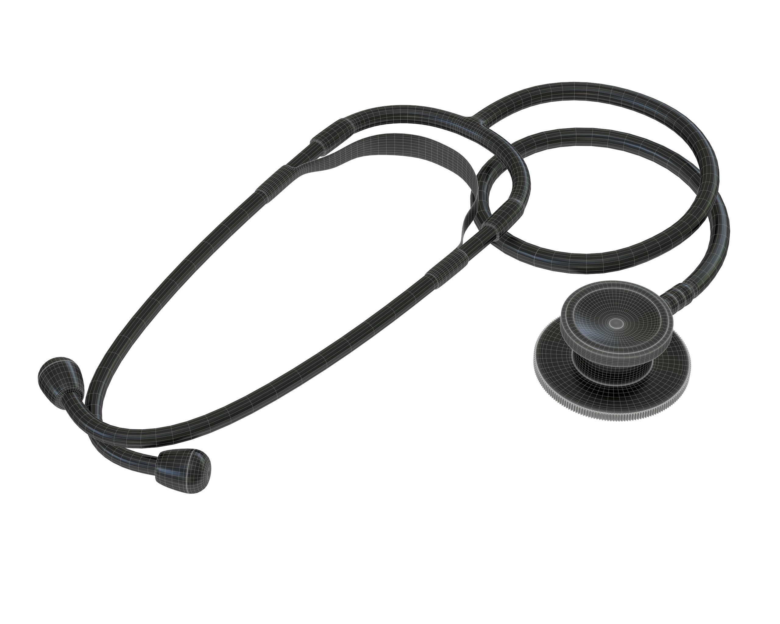 Phonendoscope stethoscope lies on a ground 3D model_6