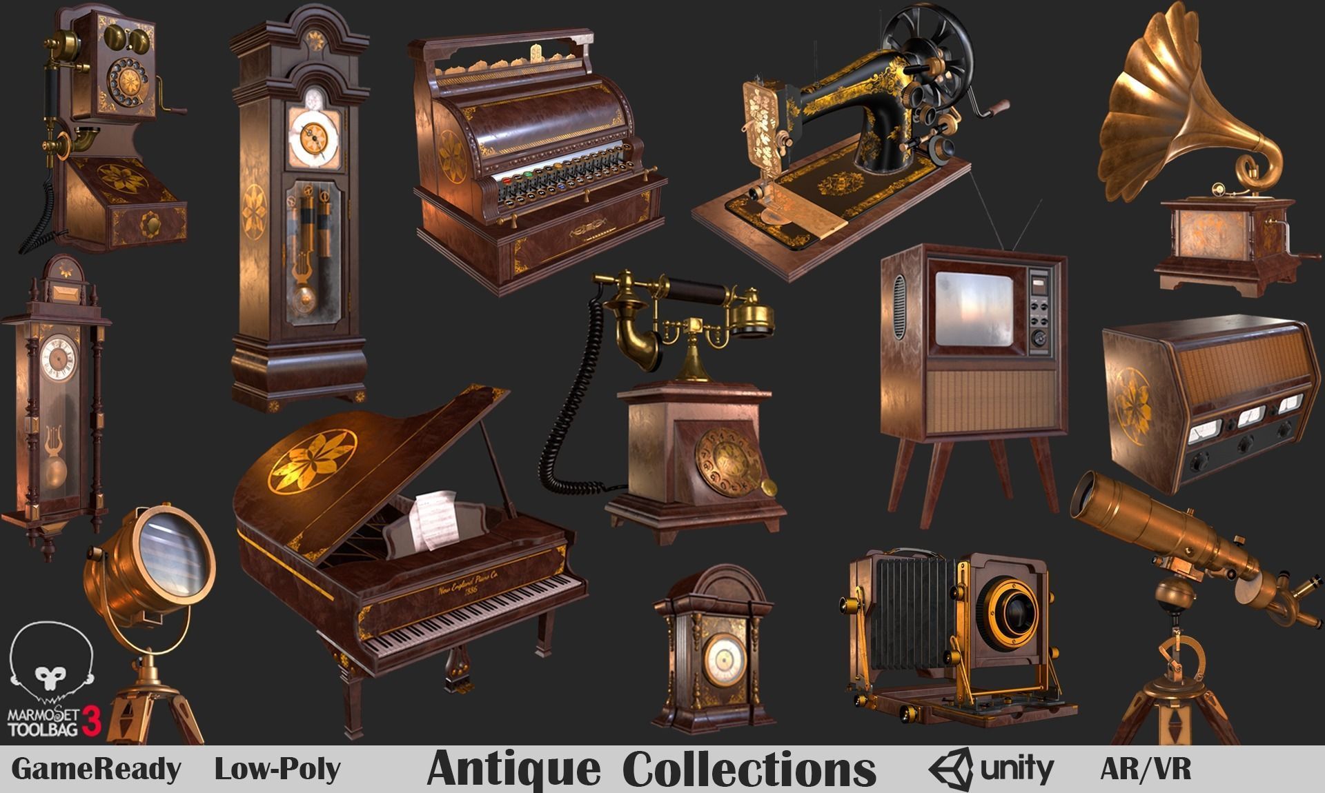 Antique Collections PBR  Low-poly 3D model_1