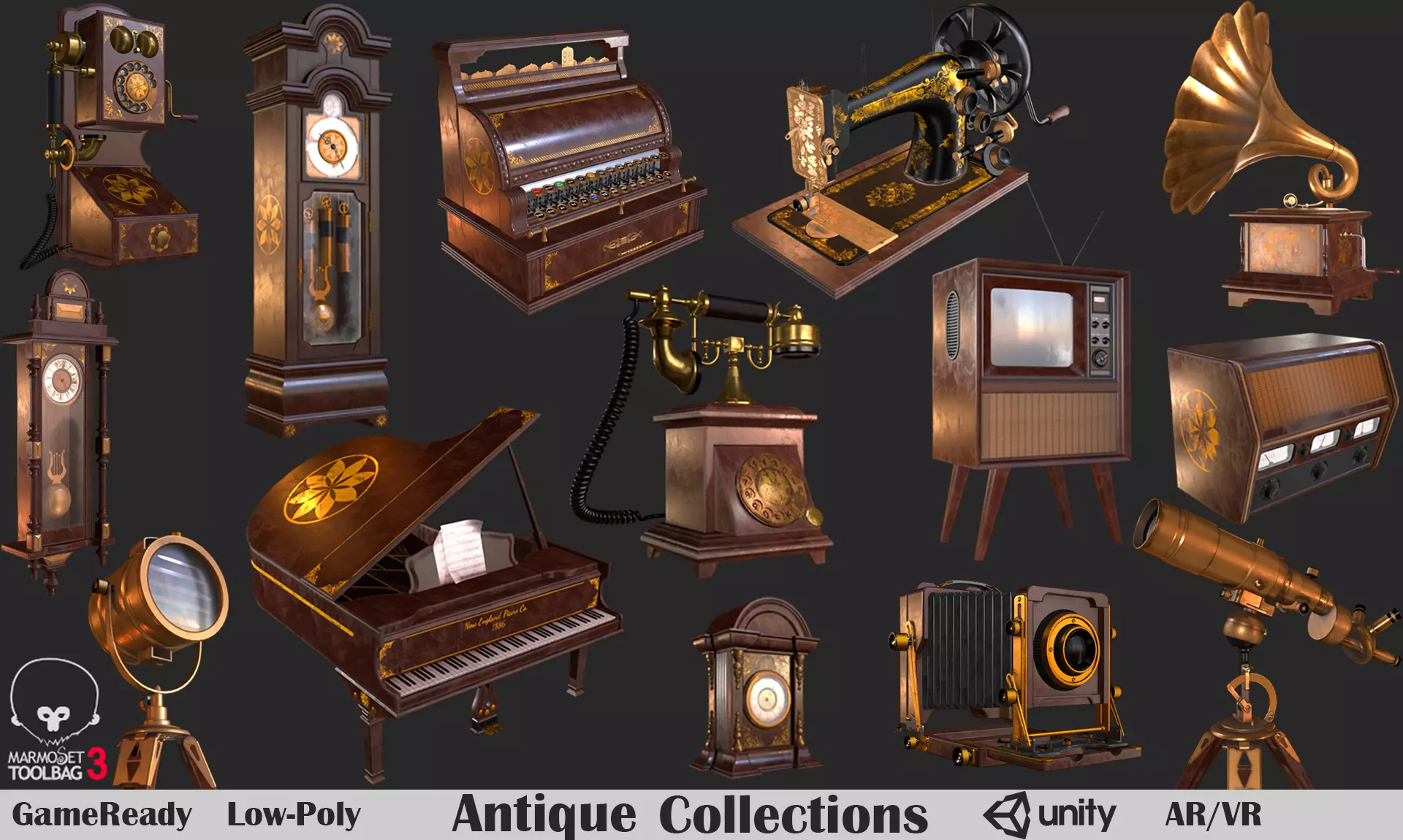 Antique Collections PBR  Low-poly 3D model_0