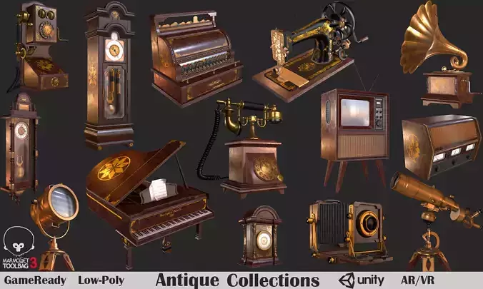 Antique Collections PBR  Low-poly 3D model