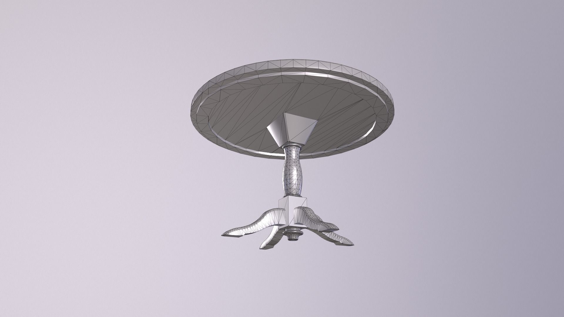 Round Dining Table 5 PBR Low-poly 3D model_7