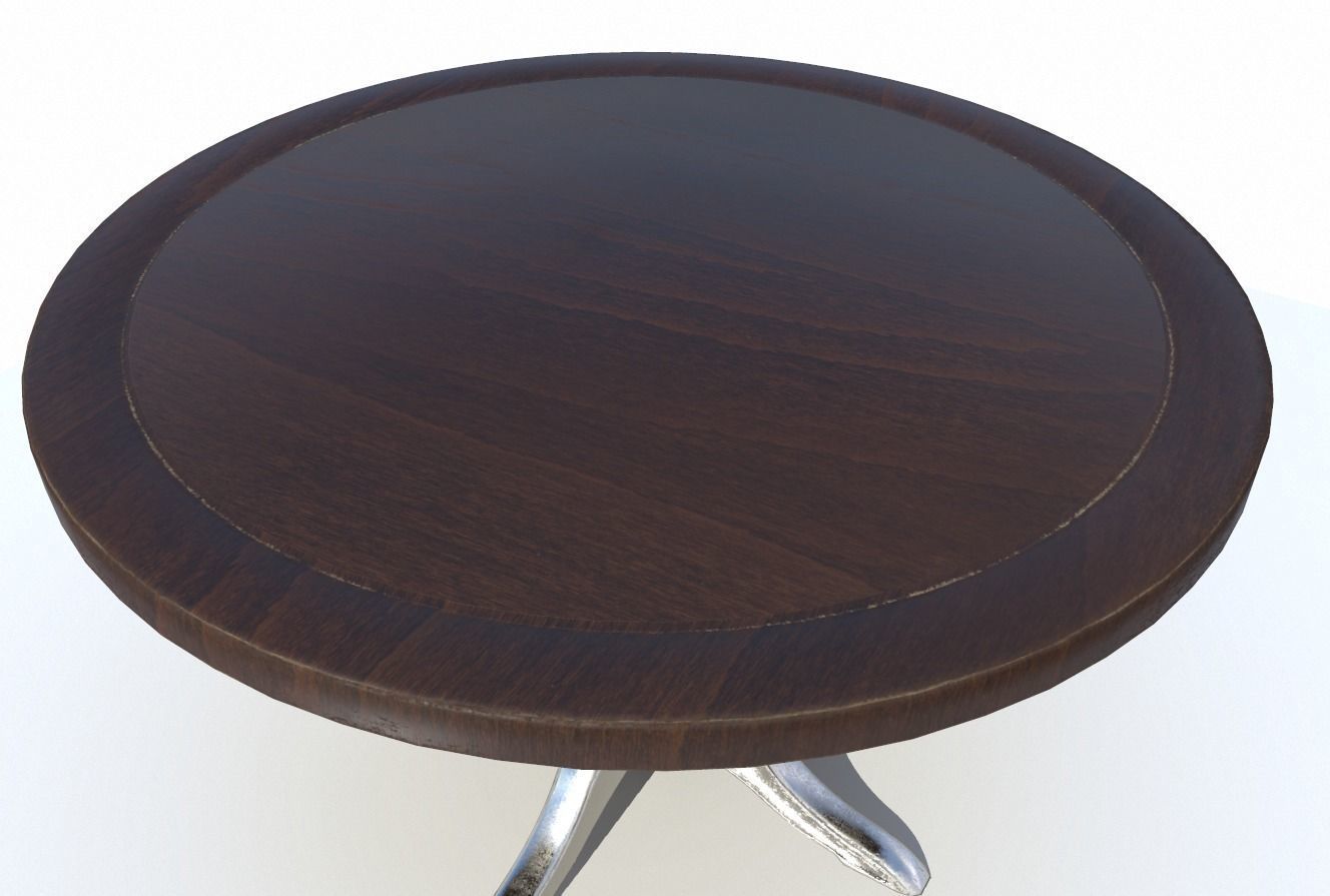 Round Dining Table 5 PBR Low-poly 3D model_3