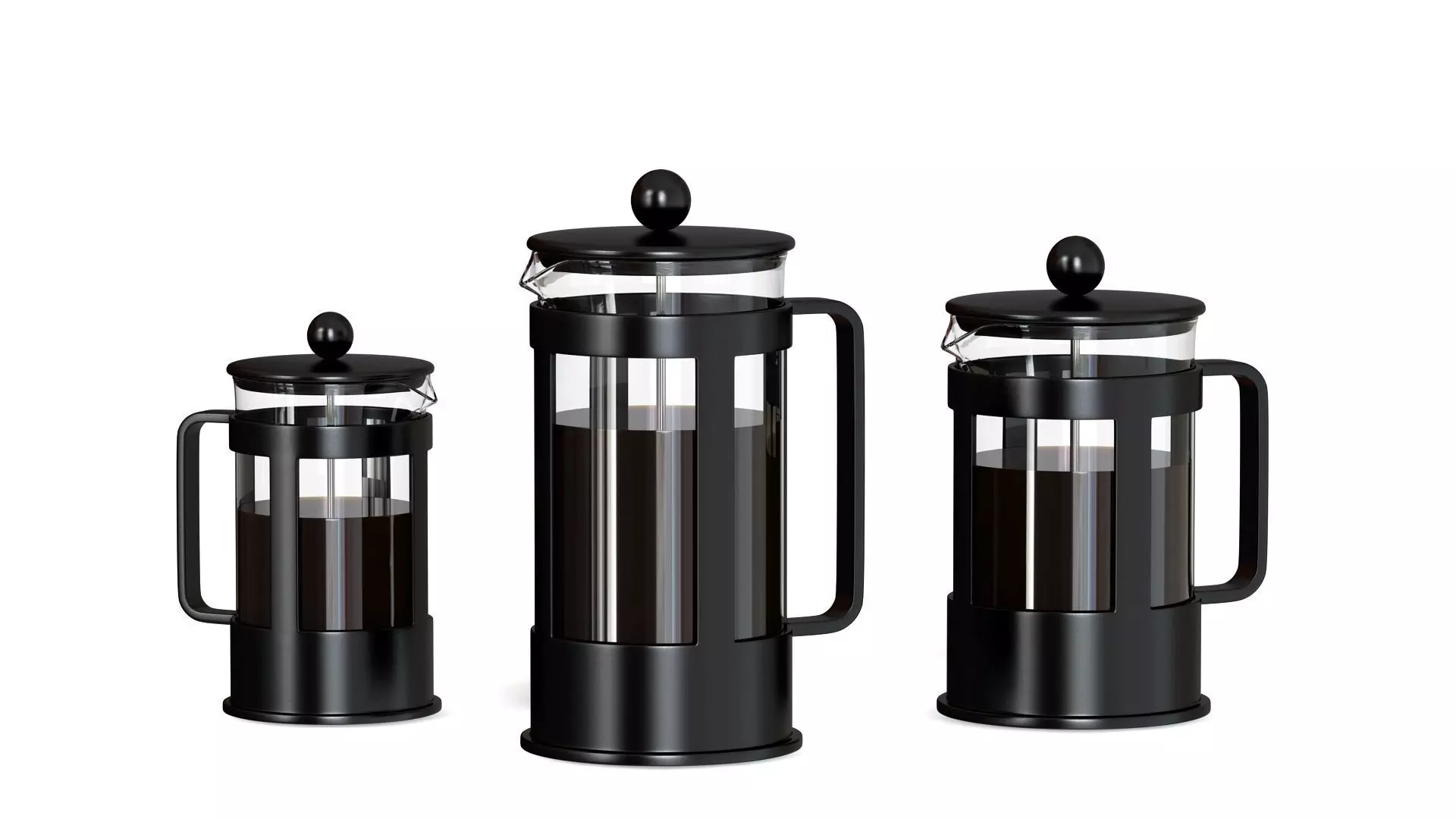 French press Low-poly 3D model