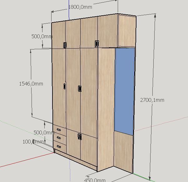 bright nice closet 3D model_2