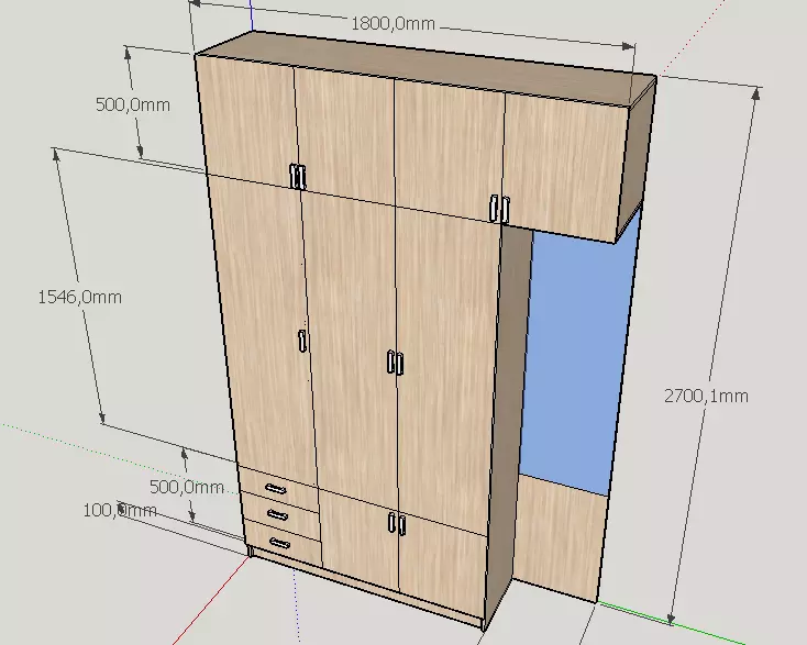 bright nice closet 3D model_0