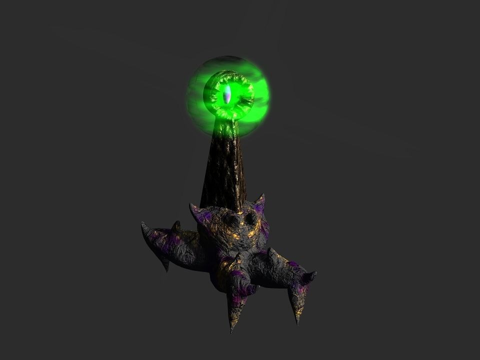 Cursed watcher tower  Low-poly 3D model_12